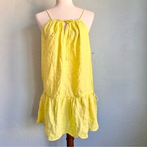 J. Crew Women’s Yellow Linen Dress Swim Cover Up S/M Summer Resort Vacation